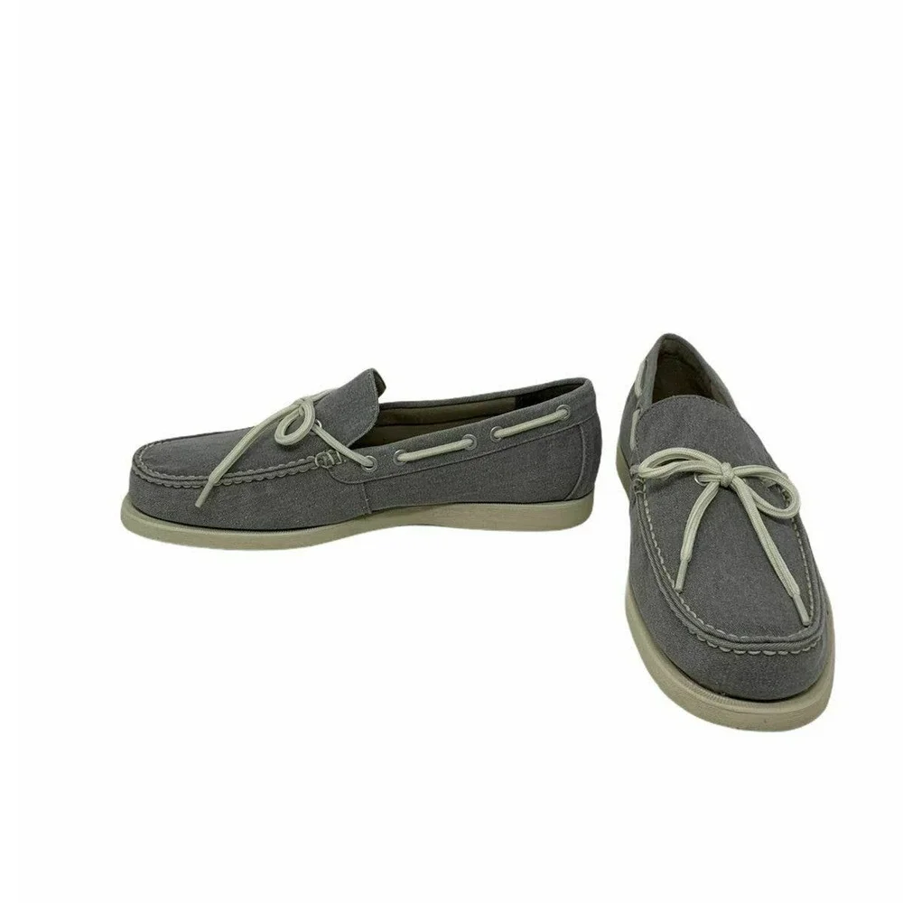 Eastland Yarmouth Gray Canvas Men's Boat Shoes 10.5 D